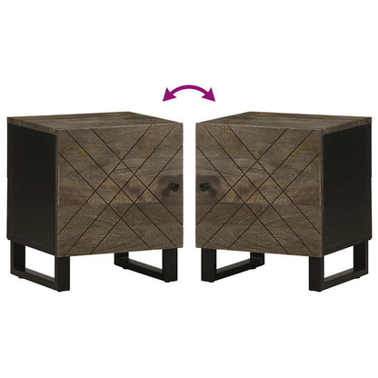 Nachttische 2 Stk. Schwarz 40x33x46 cm Massivholz Mango