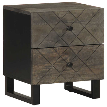 Nachttische 2 Stk. Schwarz 40x33x46 cm Massivholz Mango