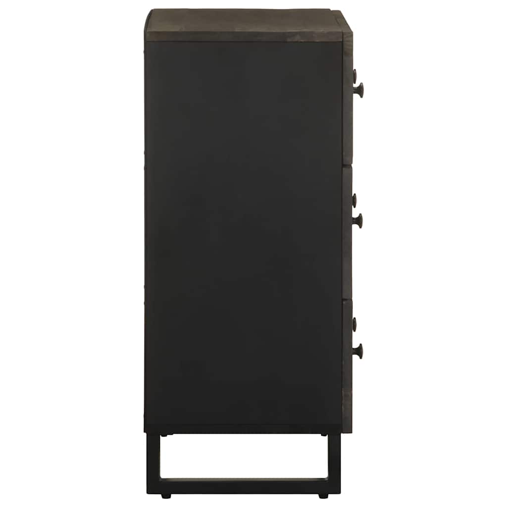Sideboard Schwarz 60x33x75 cm Massivholz Mango