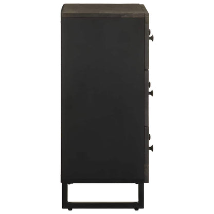 Sideboard Schwarz 60x33x75 cm Massivholz Mango