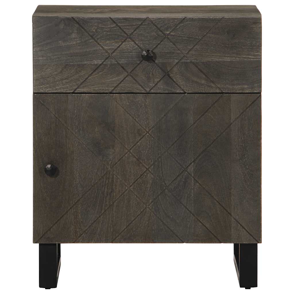 Bedside table black 50x33x60 cm solid mango wood