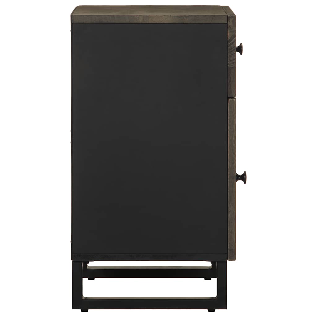 Bedside table black 50x33x60 cm solid mango wood