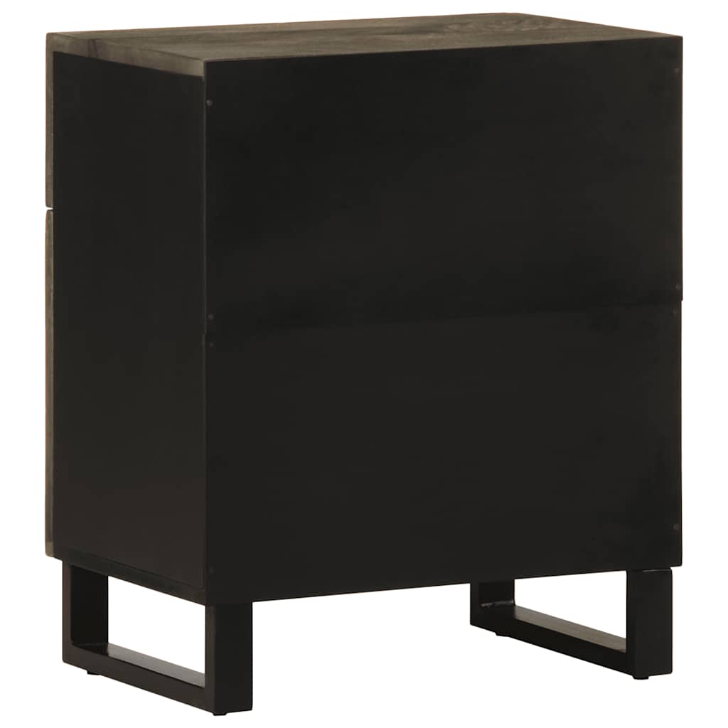 Bedside table black 50x33x60 cm solid mango wood