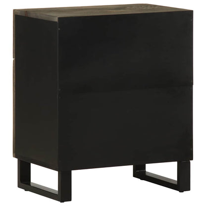 Nachttisch Schwarz 50x33x60 cm Massivholz Mango