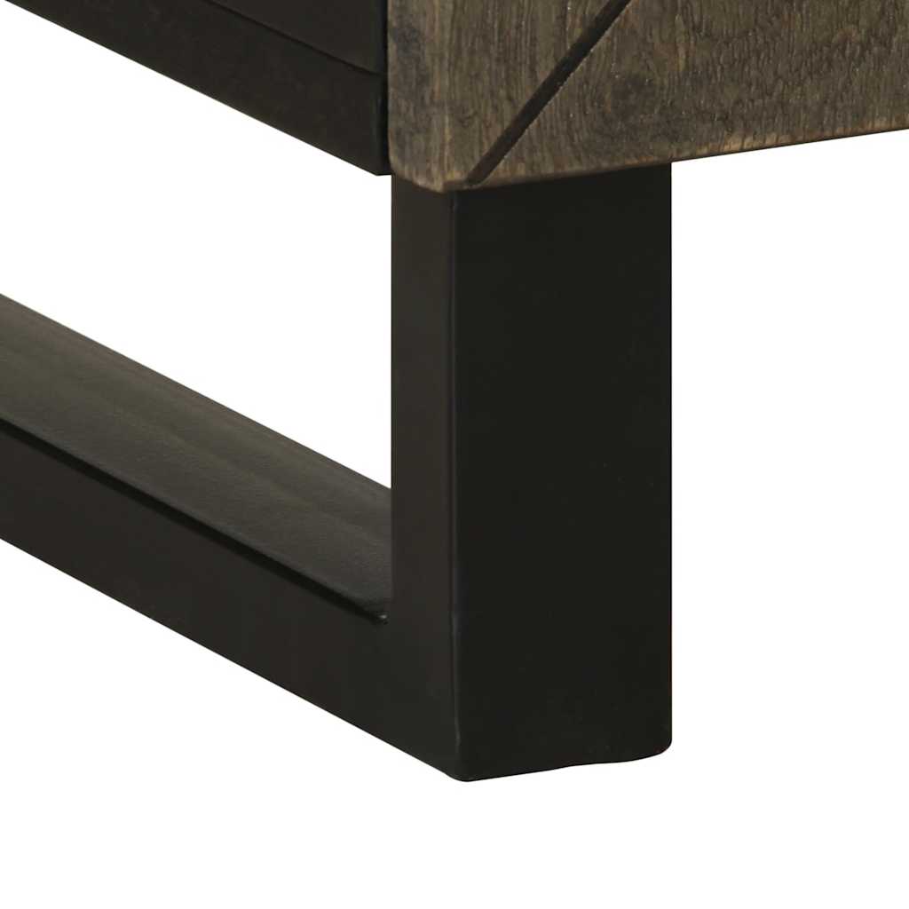 Bedside table black 50x33x60 cm solid mango wood