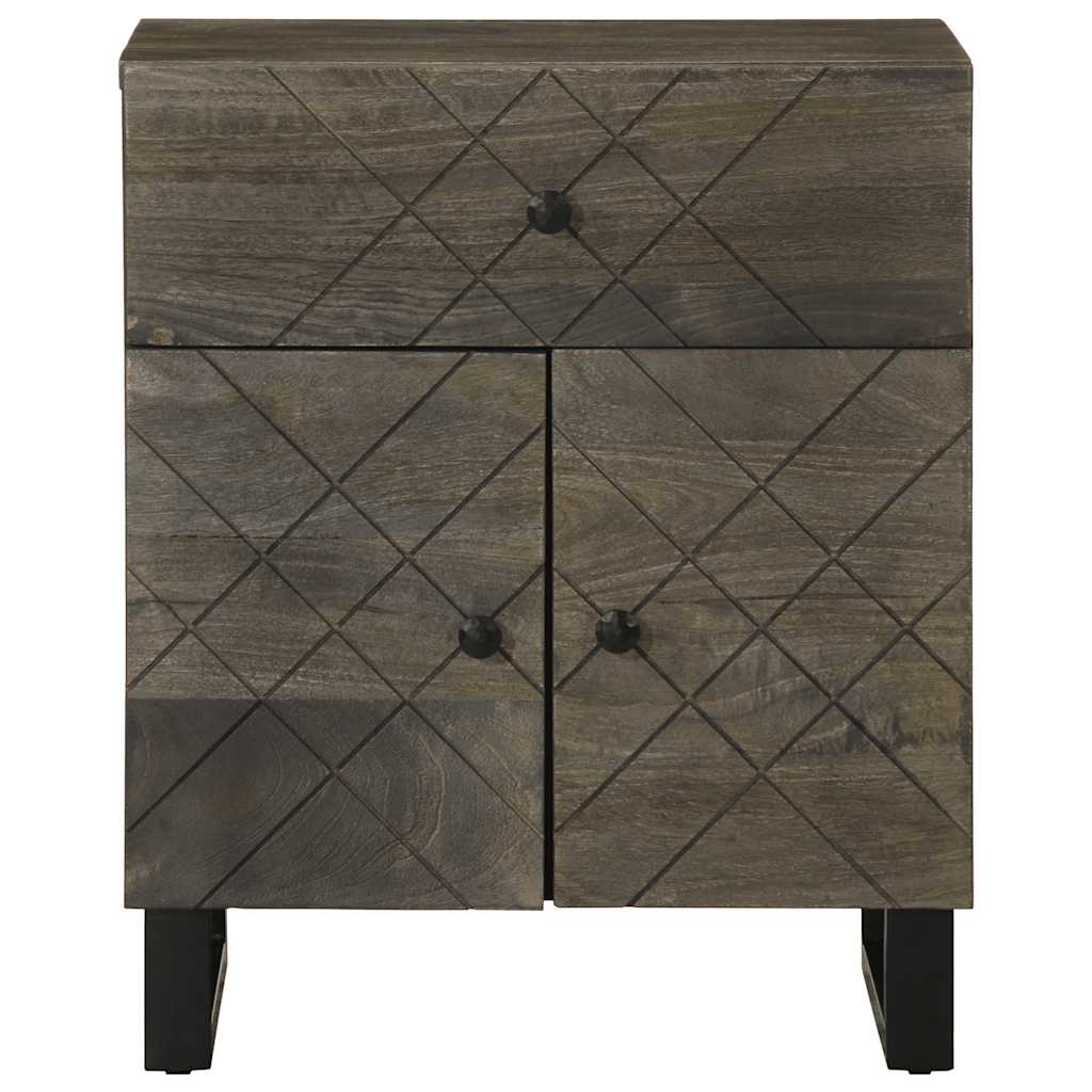 Bedside table black 50x33x60 cm solid mango wood
