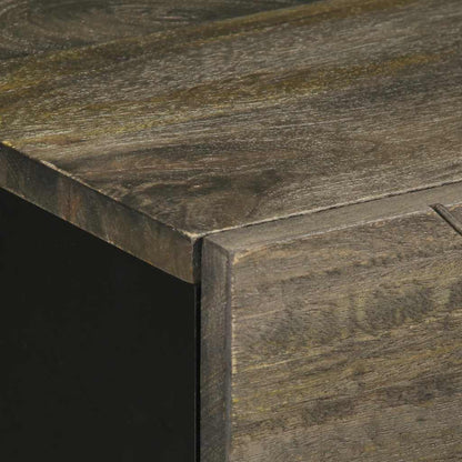 Nachttisch Schwarz 50x33x60 cm Massivholz Mango