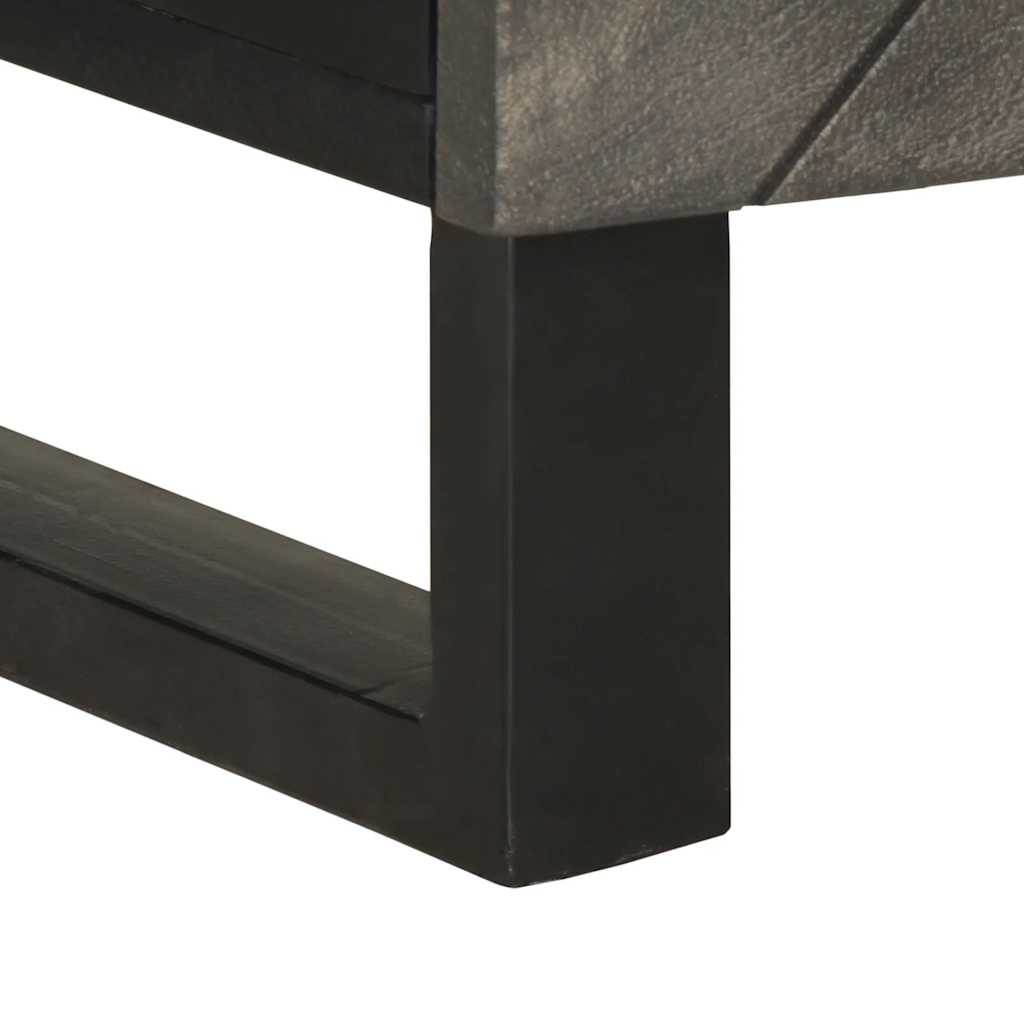 Bedside table black 50x33x60 cm solid mango wood