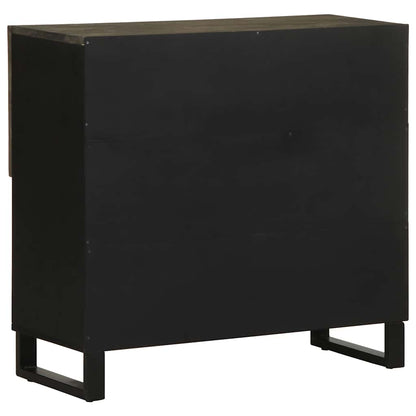 Sideboard Schwarz 80x33x75 cm Massivholz Mango