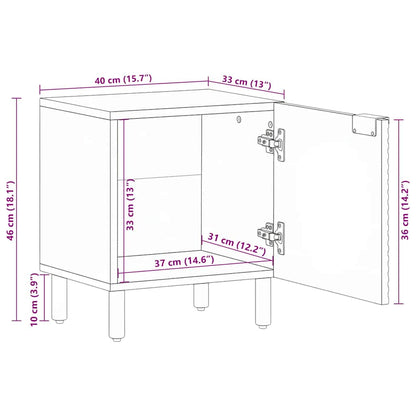 Nachttische 2 Stk. Braun 40x33x46 cm Massivholz Mango