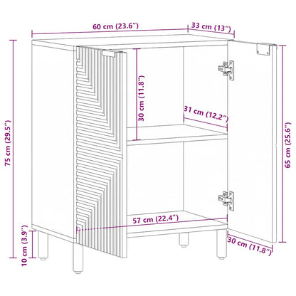 Sideboard Braun 60x33x75 cm Massivholz Mango