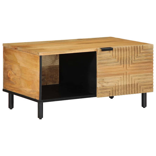 Table basse marron 80x50x40 cm en bois de manguier massif