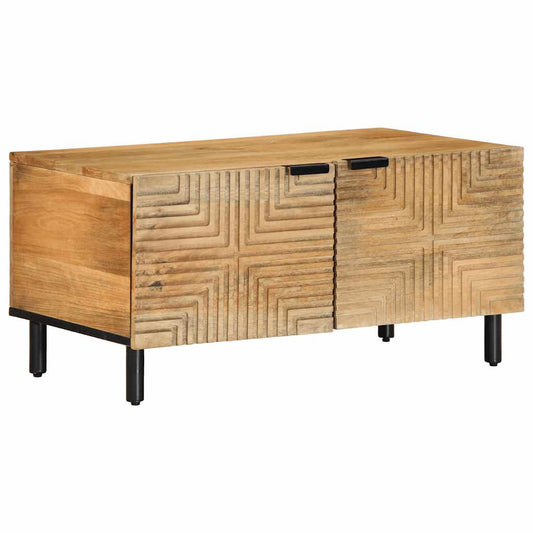 Table basse marron 80x50x40 cm en bois de manguier massif