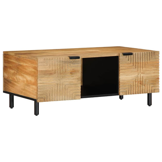 Table basse marron 100x54x40 cm en bois de manguier massif