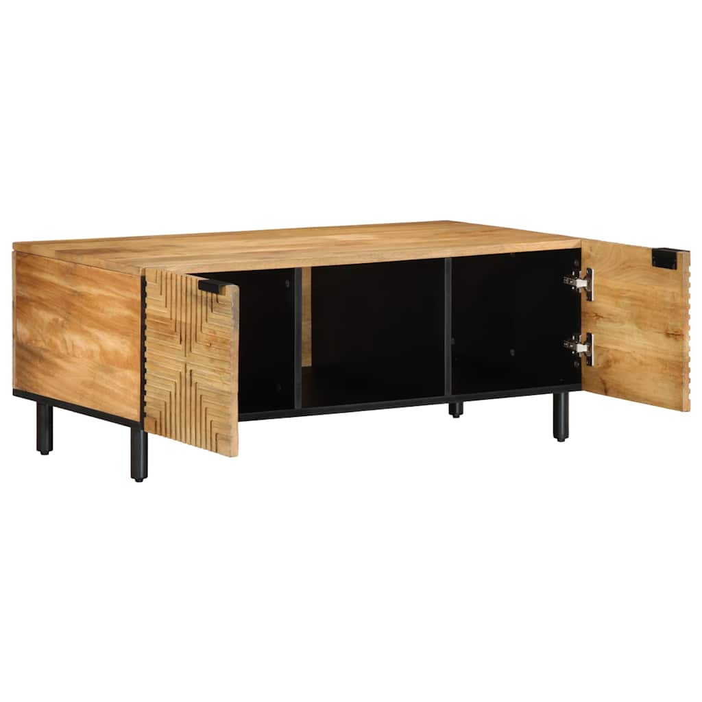 Table basse marron 100x54x40 cm en bois de manguier massif