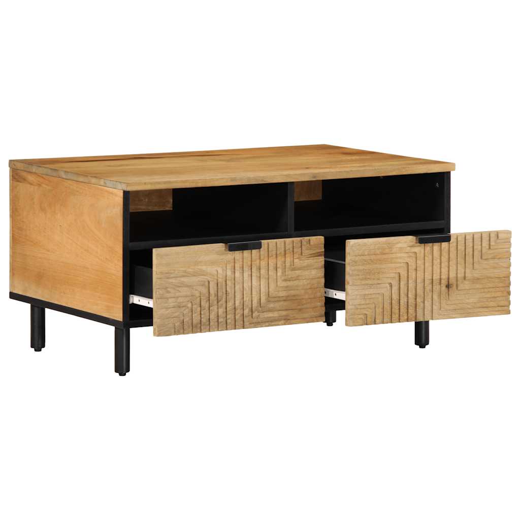 Table basse marron 80x54x40 cm en bois de manguier massif