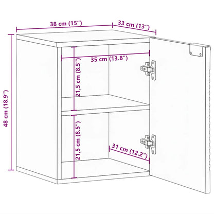 Bad-Hängeschrank Braun 38x33,5x48 cm Massivholz Mango