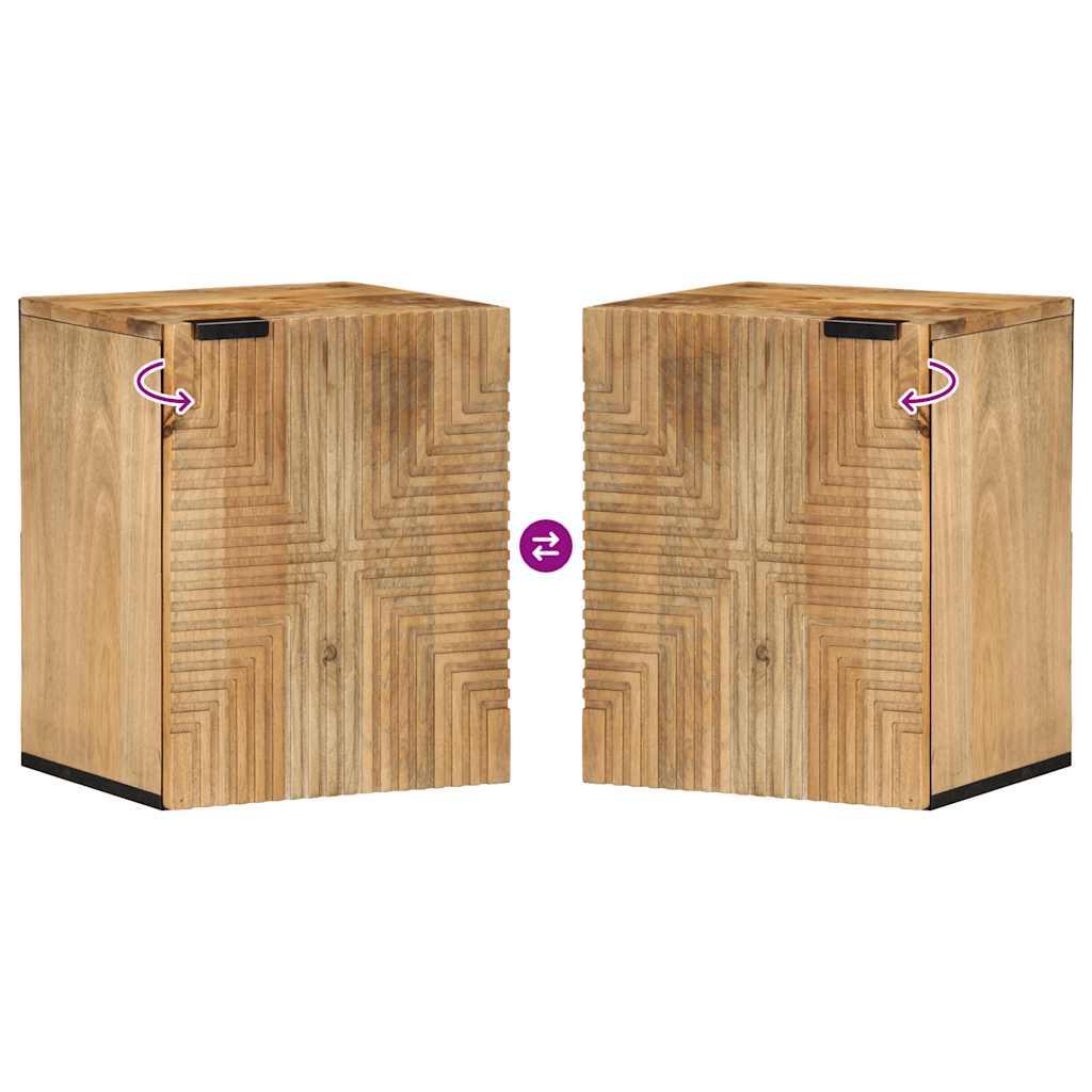 Bad-Hängeschrank Braun 38x33,5x48 cm Massivholz Mango