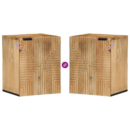 Bad-Hängeschrank Braun 38x33,5x48 cm Massivholz Mango