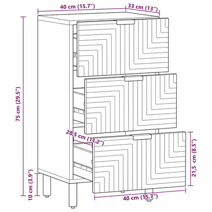 Sideboard Braun 40x33x75 cm Massivholz Mango