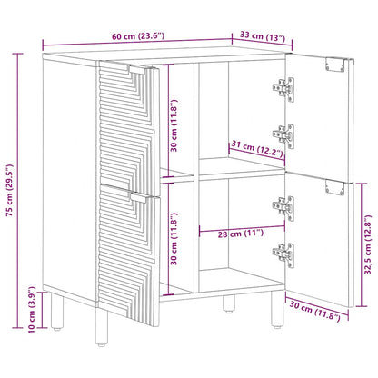 Sideboard Braun 60x33x75 cm Massivholz Mango