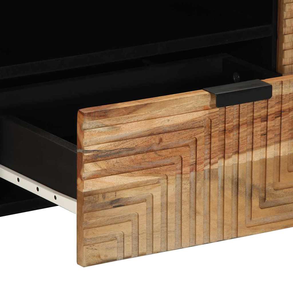 TV-Schränk mit Regal Braun 105 x 33 x 46 cm Massivholz Mango