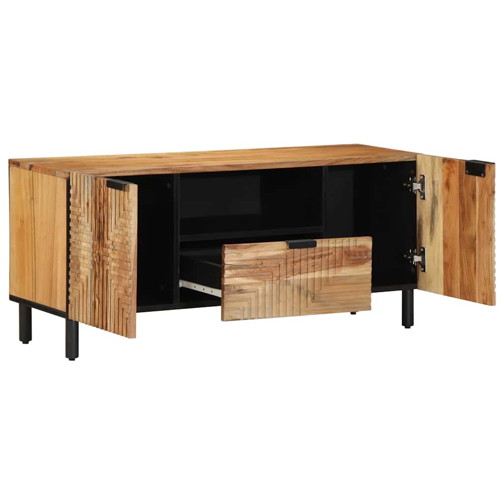 TV-Schränk mit Regal Braun 105 x 33 x 46 cm Massivholz Mango