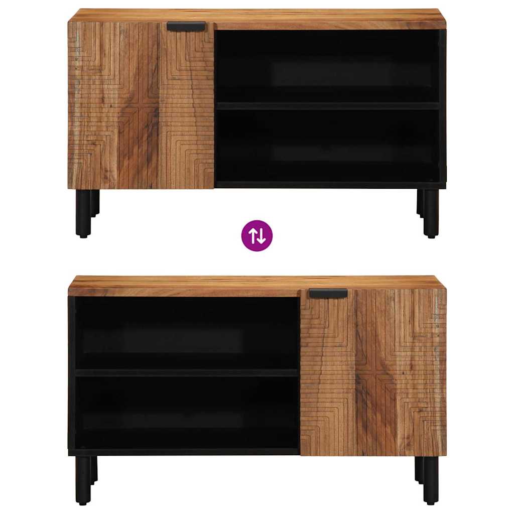 TV-Schränk mit Regal Braun 80 x 31,5 x 46 cm Massivholz Akazie