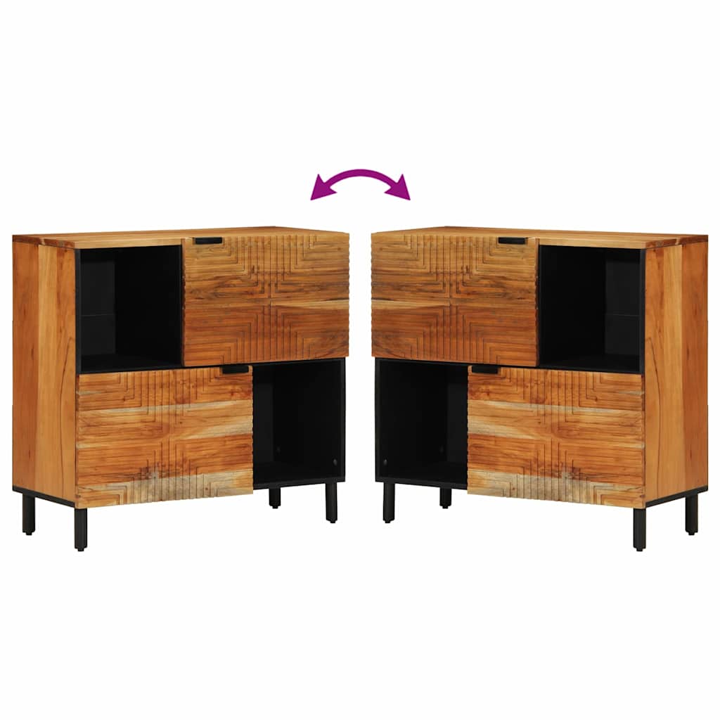 Sideboard Natural 80 x 33 x 75 cm Massivholz Akazie