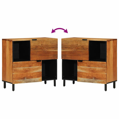 Sideboard Natural 80 x 33 x 75 cm Massivholz Akazie