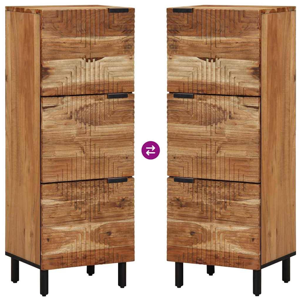 Highboard mit Regal Braun 40 x 33 x 110 cm Massivholz Mango
