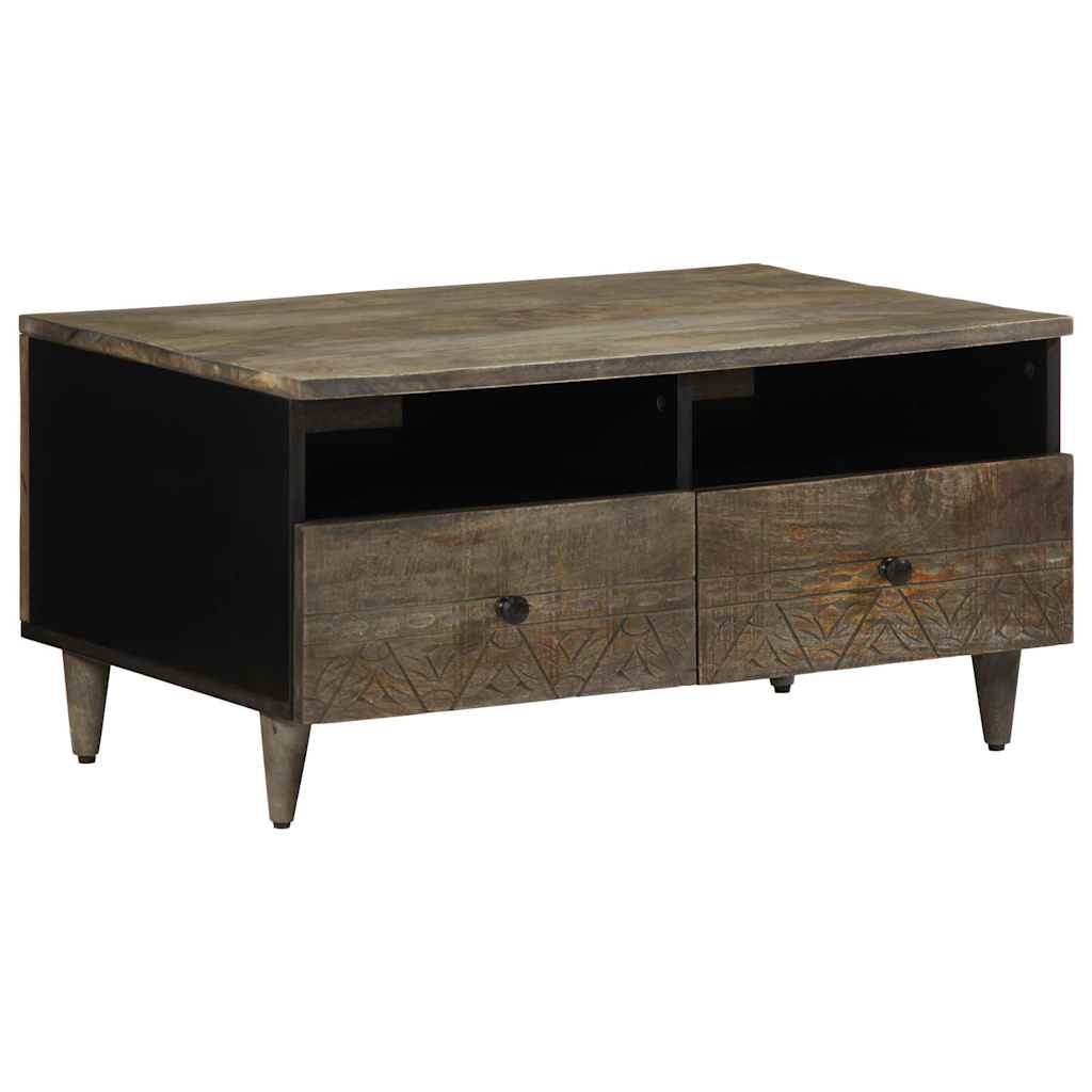 Couchtisch Hellgrau 80x54x40 cm Massivholz Mango