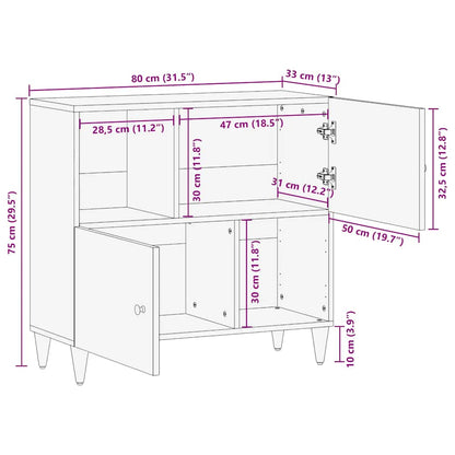 Sideboard 80x33x75 cm Massivholz Mango