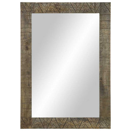 Badspiegel Grau 50x2,5x70 cm Massivholz Mango