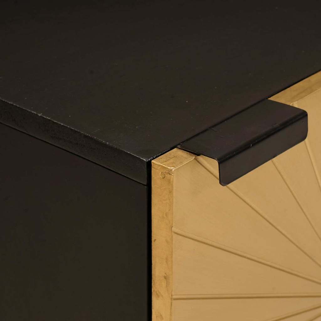 Nachttisch 2 stk. Schwarz und Gold 40 x 33 x 46 cm