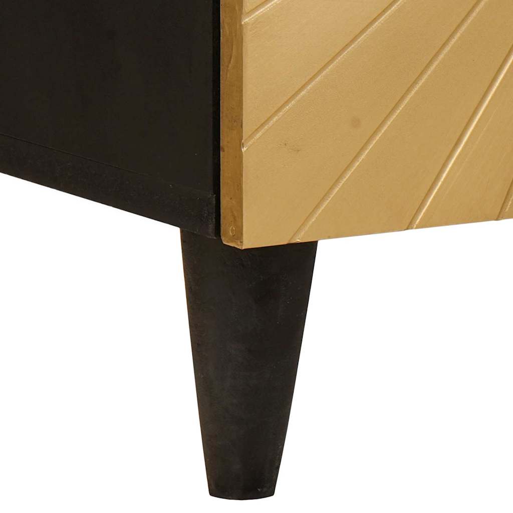 Nachttisch 2 stk. Schwarz und Gold 40 x 33 x 46 cm