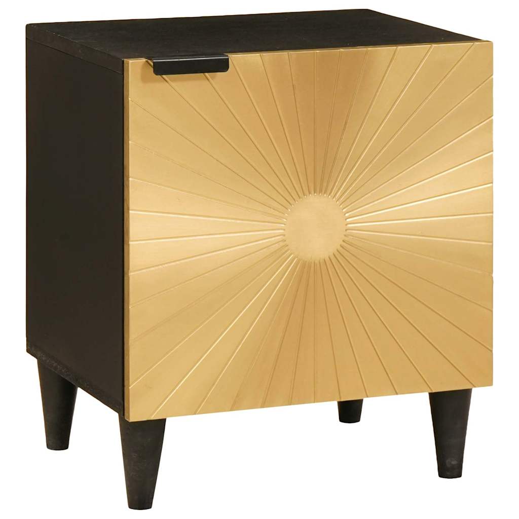 Nachttisch 2 stk. Schwarz und Gold 40 x 33 x 46 cm