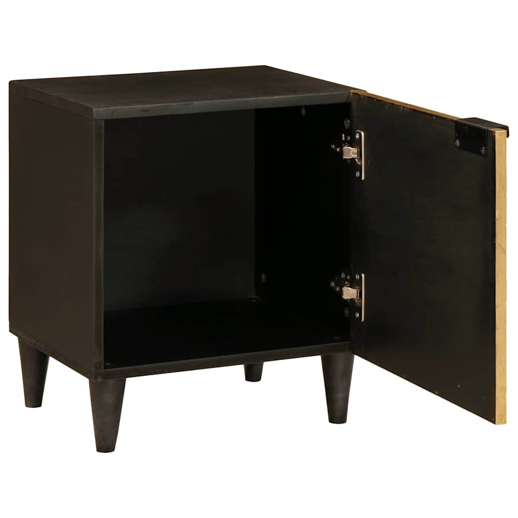Nachttisch 2 stk. Schwarz und Gold 40 x 33 x 46 cm