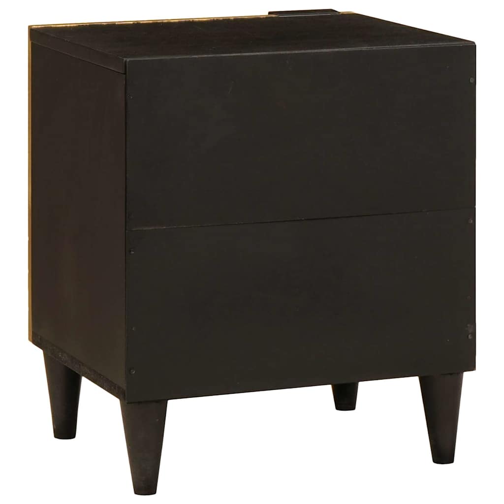 Nachttisch 2 stk. Schwarz und Gold 40 x 33 x 46 cm