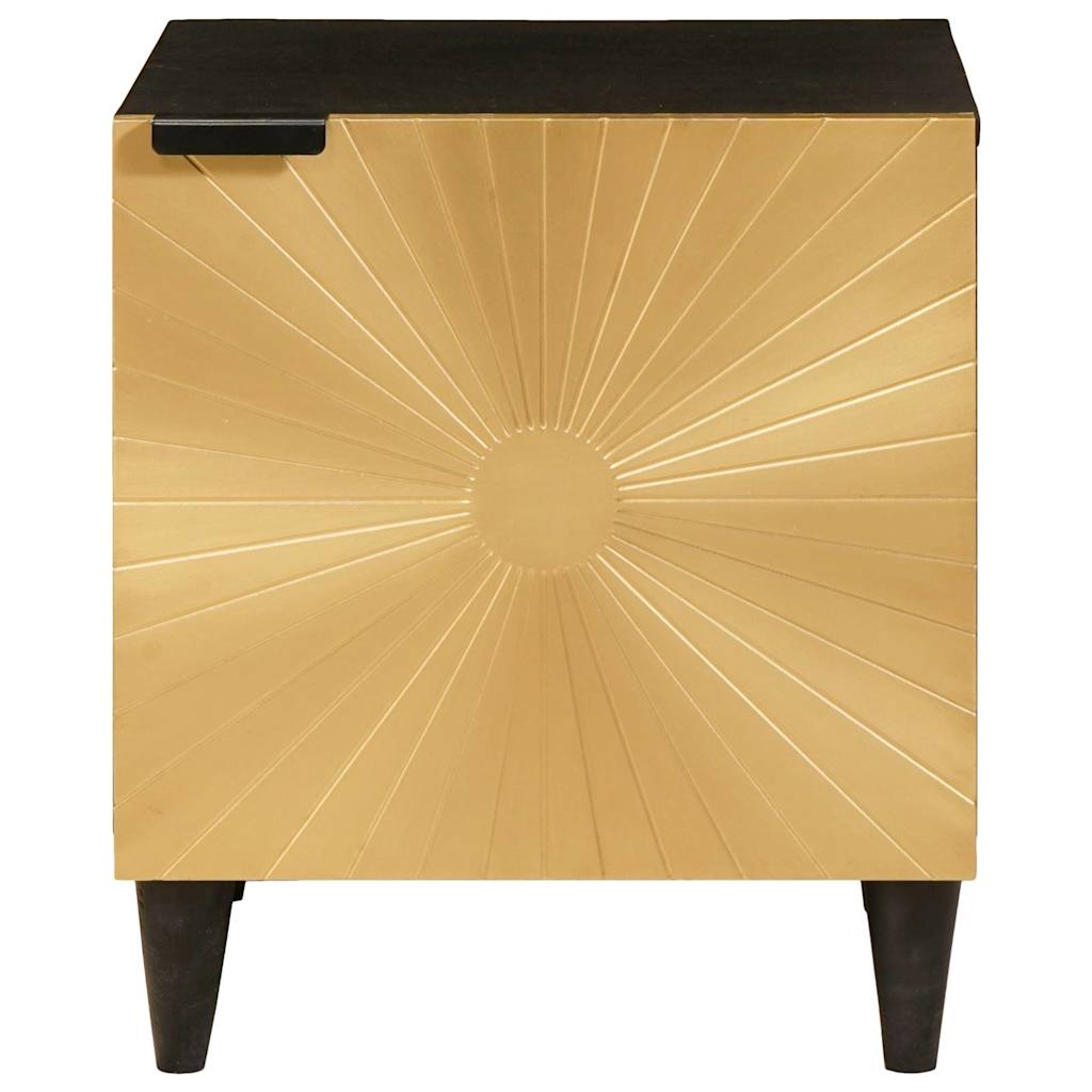 Nachttisch 2 stk. Schwarz und Gold 40 x 33 x 46 cm