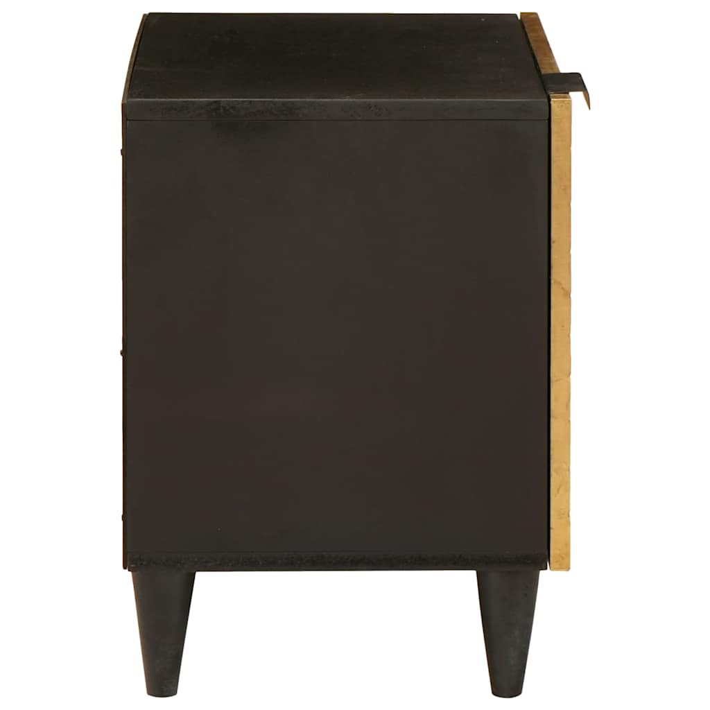 Nachttisch 2 stk. Schwarz und Gold 40 x 33 x 46 cm