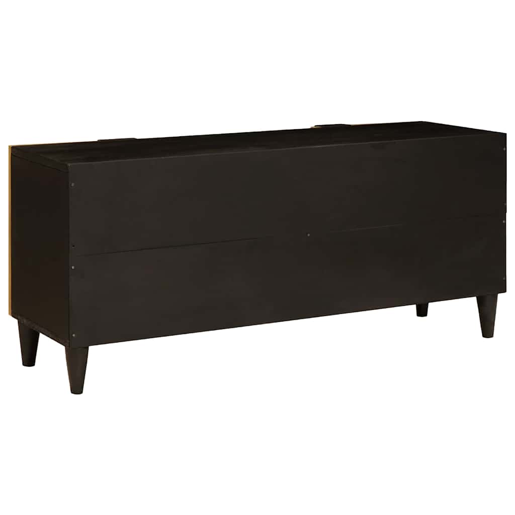 TV-Schränk Schwarz und Gold 105 x 33 x 46 cm massives Mangoholz