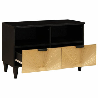 TV-Schränk Schwarz und Gold 70 x 33 x 46 cm Holzwerkstoff