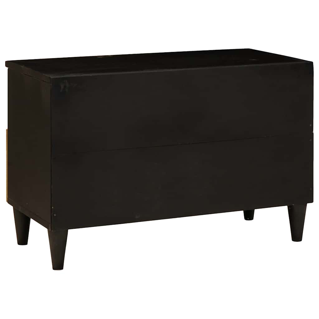 TV-Schränk Schwarz und Gold 70 x 33 x 46 cm massives Mangoholz