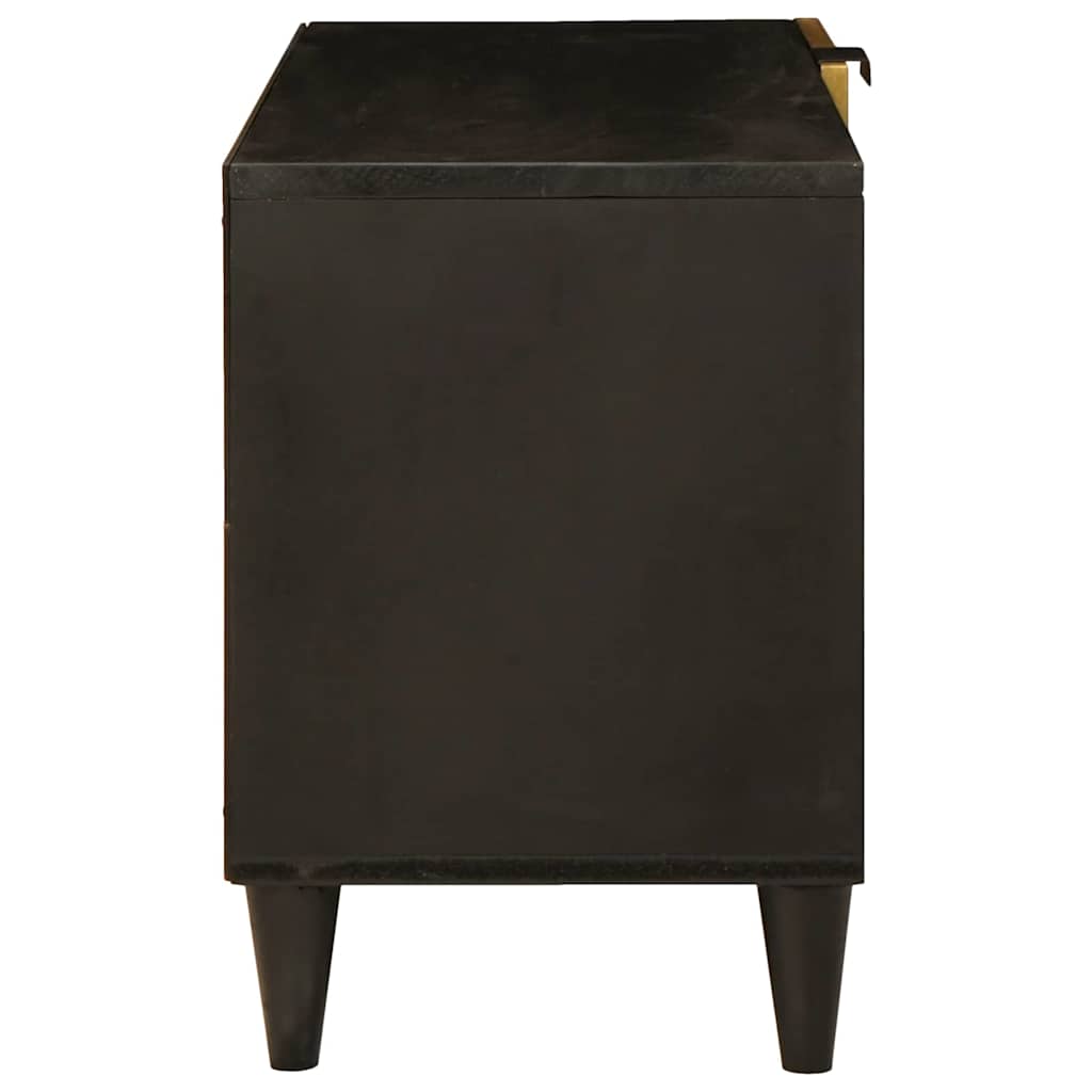 TV-Schränk Schwarz und Gold 80 x 33 x 46 cm massives Mangoholz