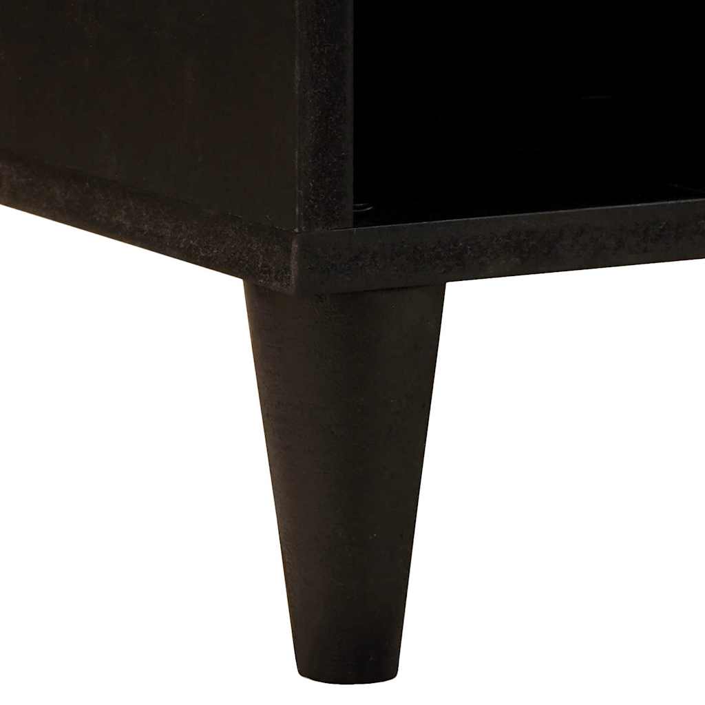 TV-Schränk Schwarz und Gold 100 x 33 x 46 cm massives Mangoholz