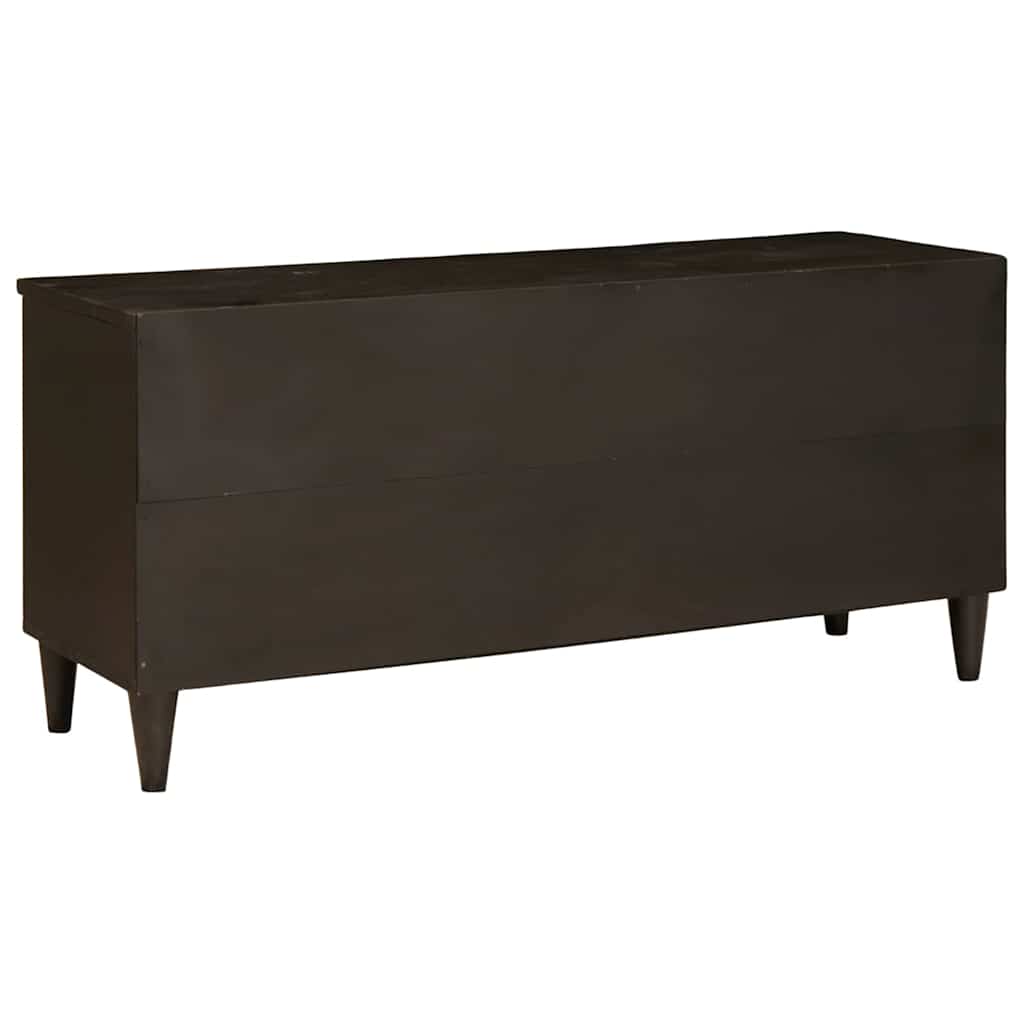TV-Schränk Schwarz und Gold 100 x 33 x 46 cm massives Mangoholz
