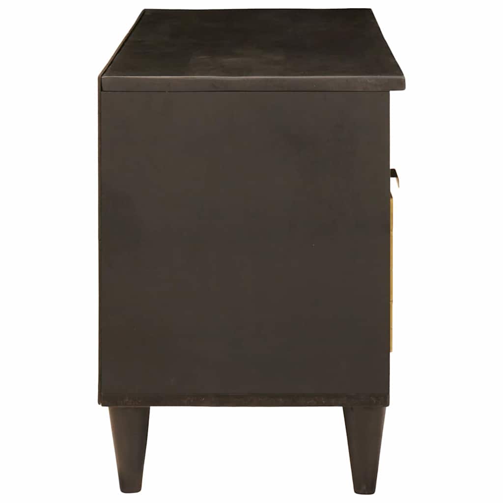 TV-Schränk Schwarz und Gold 100 x 33 x 46 cm massives Mangoholz