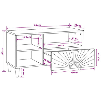 TV-Schränk Schwarz und Gold 80 x 33 x 46 cm Holzwerkstoff