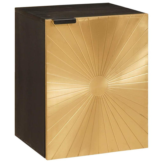 Badezimmer Schrank mit Regal Schwarz und Gold 38 x 33 x 48 cm